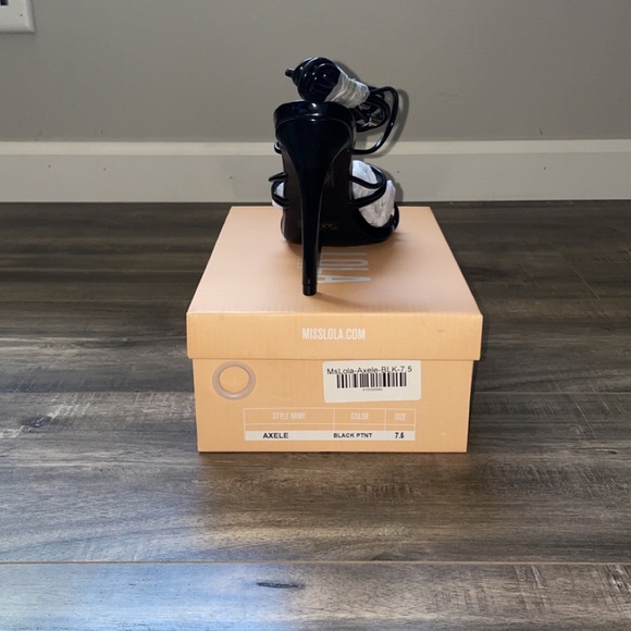 New Birthday Brunch Lace Up Black Heels - Picture 6 of 14